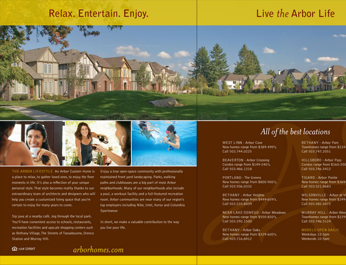 Arbor Homes 2 page spread